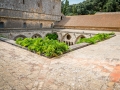 Fontfroide/ Le cloître vu de la Terrasse